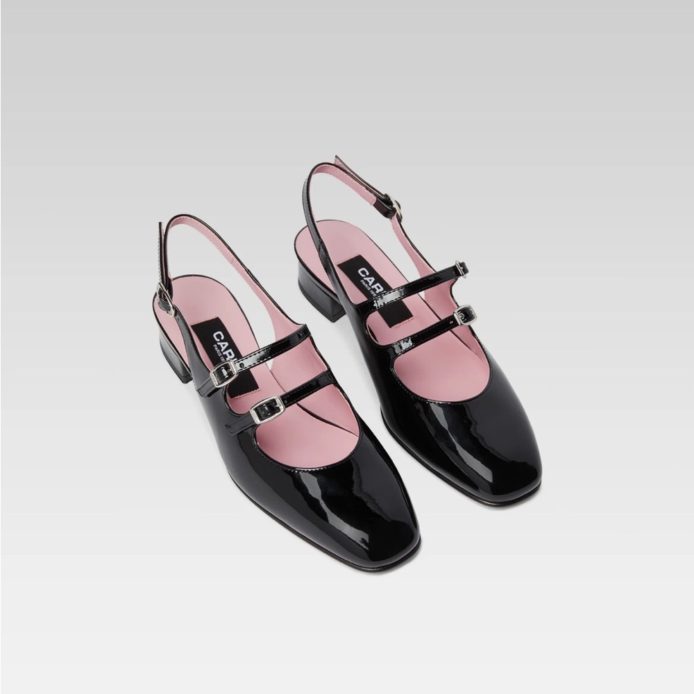 NWT Carel Paris Black Peche Slingbacks
